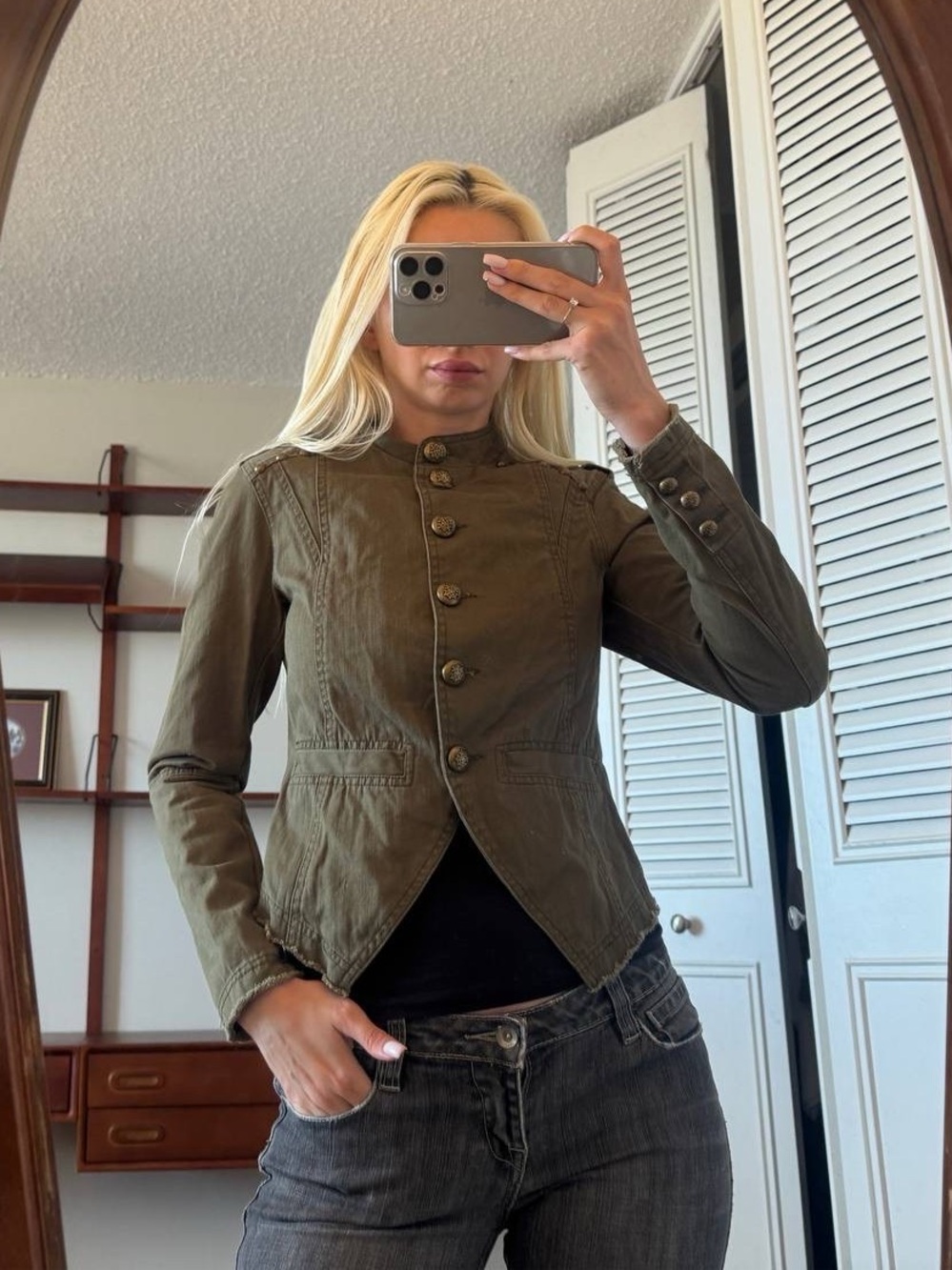 Xhilaration Women's  Utility Jacket Green Small